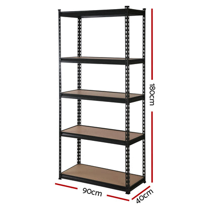 Giantz 4x1.8M Garage Shelving Warehouse Rack Pallet Racking Storage Shelve Black WR-9X18-BKX4