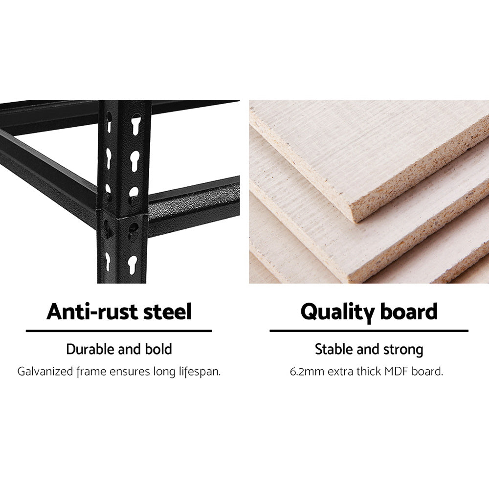 Giantz 4x1.8M Garage Shelving Warehouse Rack Pallet Racking Storage Shelve Black WR-9X18-BKX4
