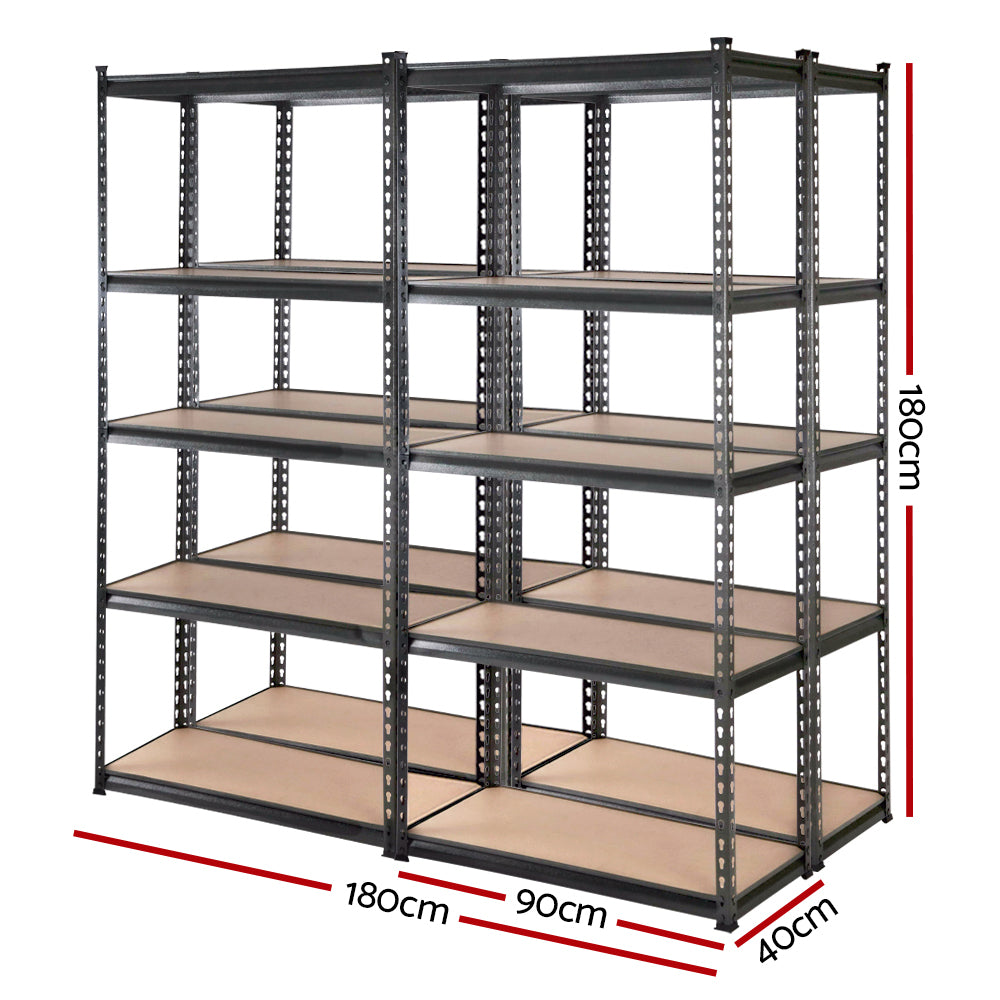 Giantz 4x1.8M Garage Shelving Warehouse Rack Pallet Racking Storage Charcoal WR-9X18-CCX4