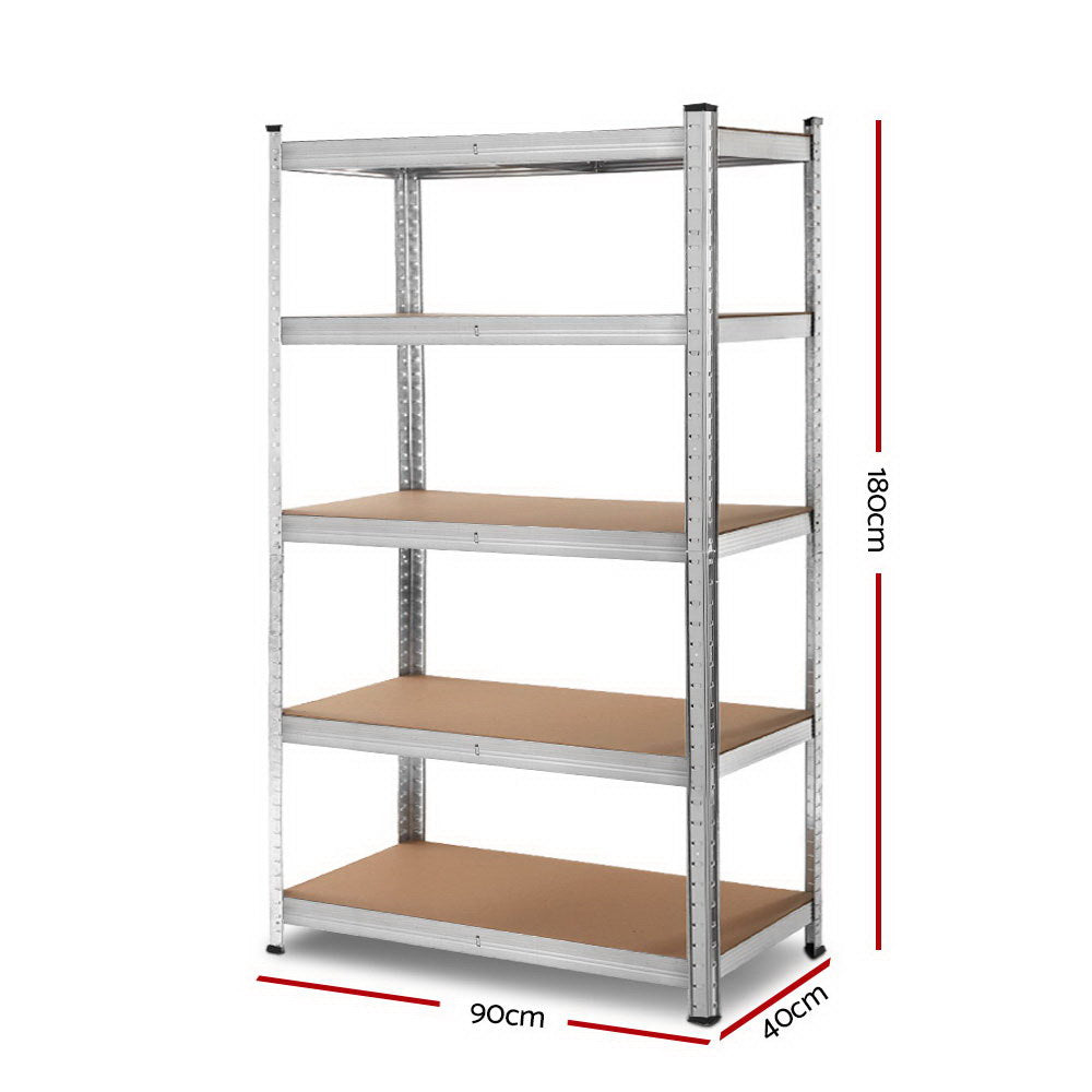Giantz 1.8M Warehouse Racking Rack Shelving Garage Steel Metal Storage Shelves Silver WR-9X18-GVN-SV