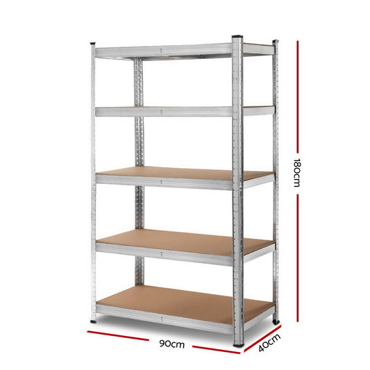 Giantz 1.8M Warehouse Racking Rack Shelving Garage Steel Metal Storage Shelves Silver WR-9X18-GVN-SV