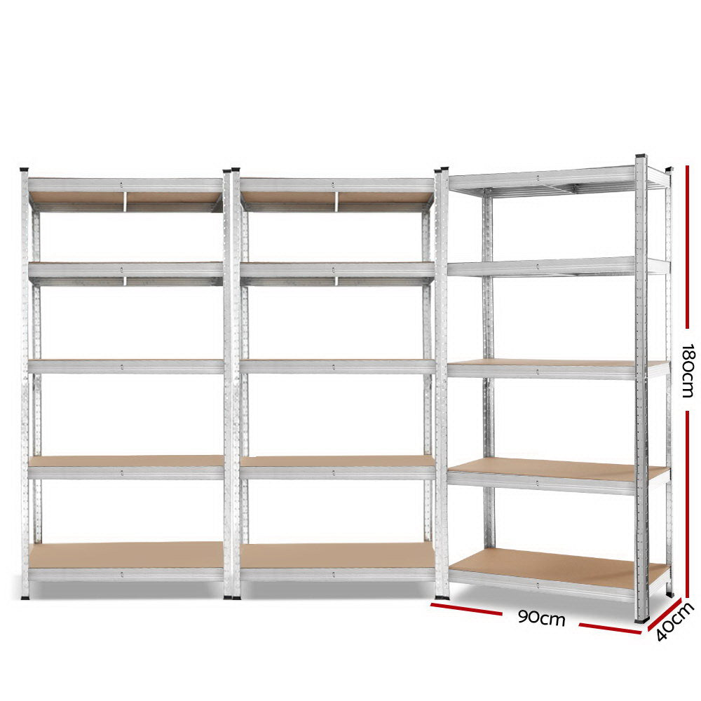Giants 3x1.8M Warehouse Shelving Rack Racking Garage Metal Storage Shelves WR-9X18-GVN-SVX3