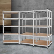 Giantz 5x1.8M Garage Shelving Warehouse Rack Pallet Racking Storage Shelf Silver WR-9X18-GVN-SVX5