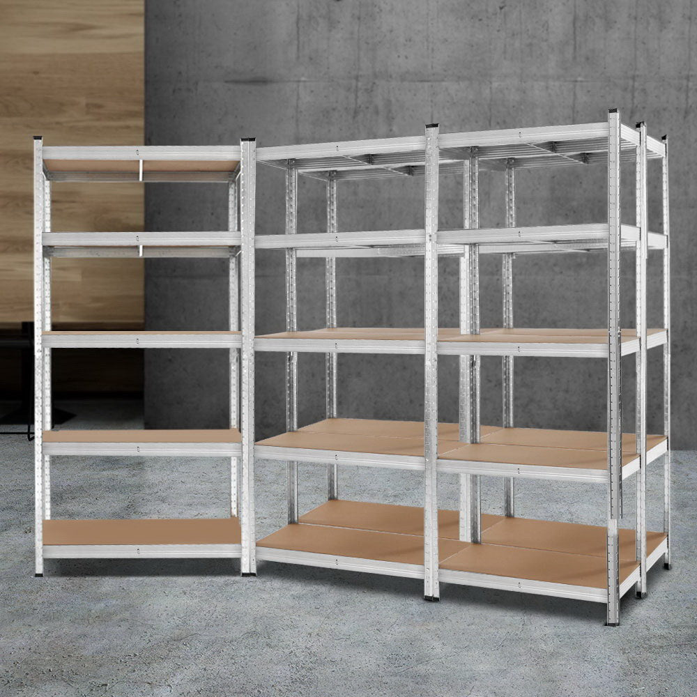 Giantz 5x1.8M Garage Shelving Warehouse Rack Pallet Racking Storage Shelf Silver WR-9X18-GVN-SVX5