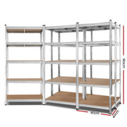 Giantz 5x1.8M Garage Shelving Warehouse Rack Pallet Racking Storage Shelf Silver WR-9X18-GVN-SVX5