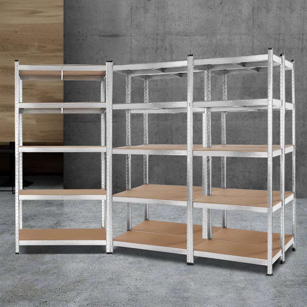 Giantz 5x1.8M Garage Shelving Warehouse Rack Pallet Racking Storage Shelf Silver WR-9X18-GVN-SVX5