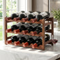 Artiss Bamboo Wine Rack 3-Tier Display Storage Organizer 12 Bottle Walnut WR-AC-BAM-12B-WAL
