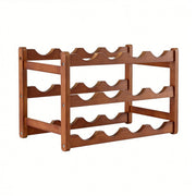 Artiss Bamboo Wine Rack 3-Tier Display Storage Organizer 12 Bottle Walnut WR-AC-BAM-12B-WAL