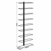 Artiss Wall Mounted Wine Rack 9 Bottles Display Storage Organizer Metal Black WR-AC-MOUNT-9B-BK