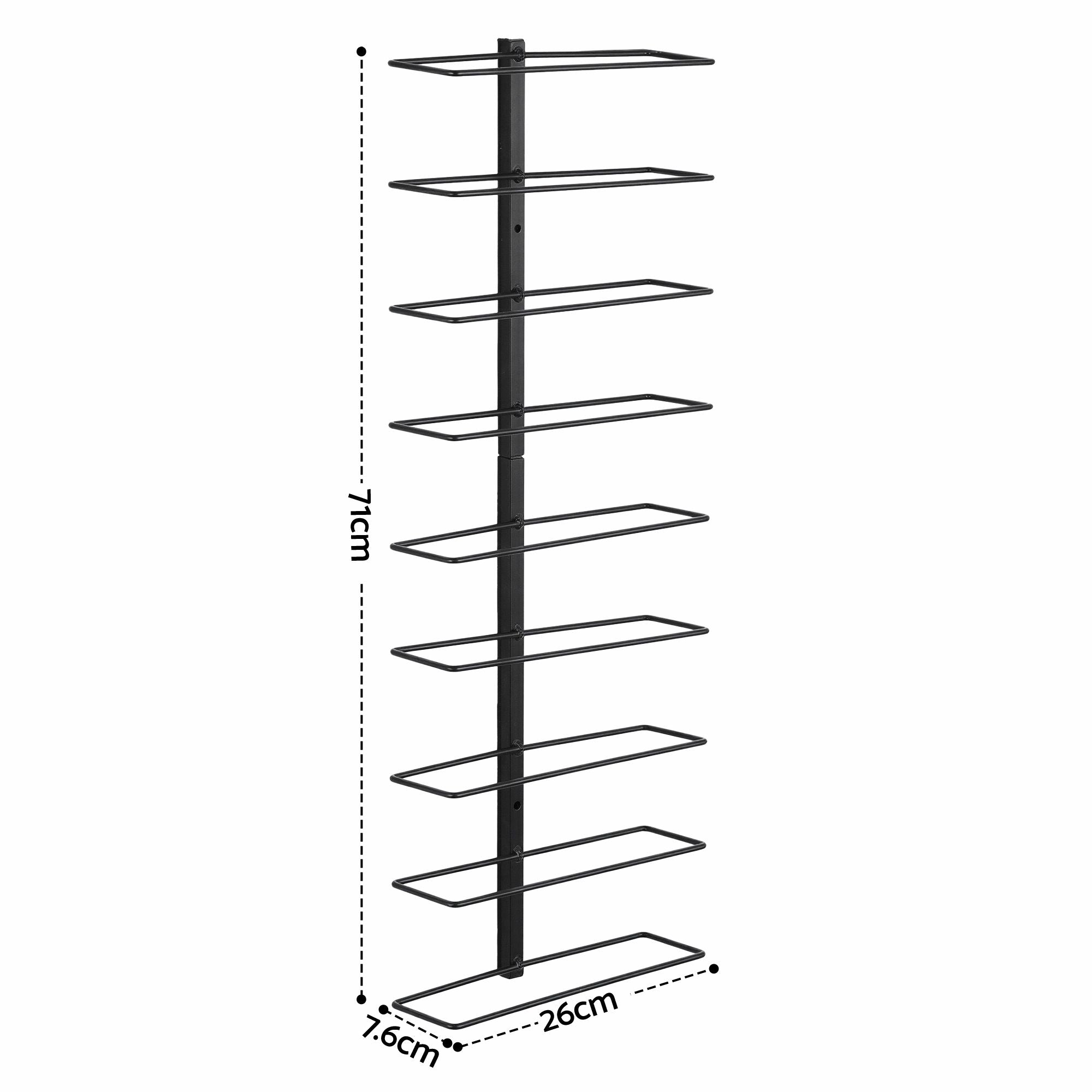 Artiss Wall Mounted Wine Rack 9 Bottles Display Storage Organizer Metal Black WR-AC-MOUNT-9B-BK
