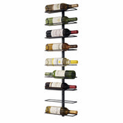 Artiss Wall Mounted Wine Rack 9 Bottles Display Storage Organizer Metal Black WR-AC-MOUNT-9B-BK