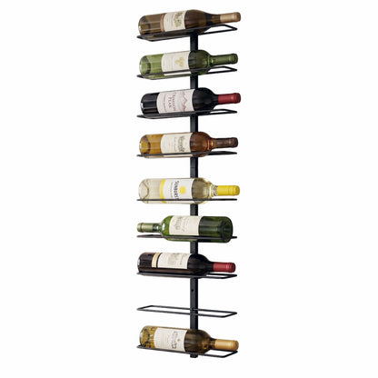 Artiss Wall Mounted Wine Rack 9 Bottles Display Storage Organizer Metal Black WR-AC-MOUNT-9B-BK