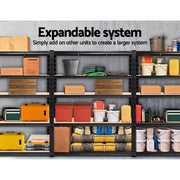 Giantz 1.8M Garage Shelving Warehouse Rack Pallet Racking Storage Shelve Black WR-E-12X18-BK