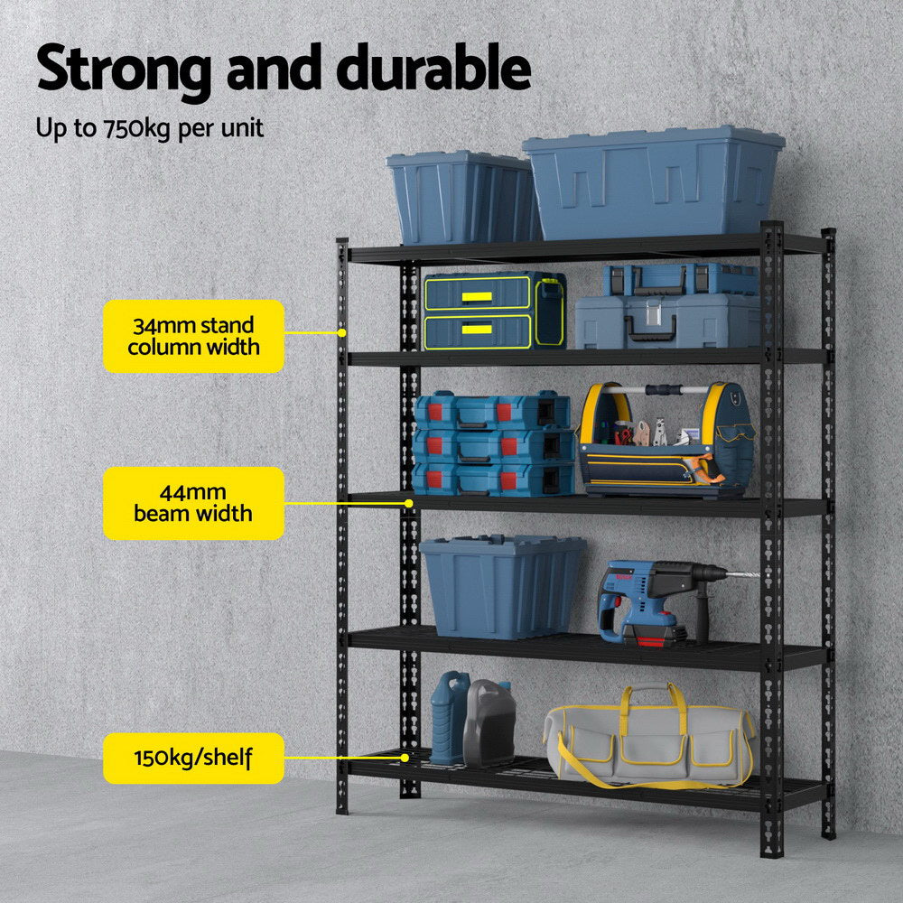 1.8MX1.2M Giantz Garage Shelving Warehouse Rack WR-E-12X18-GD