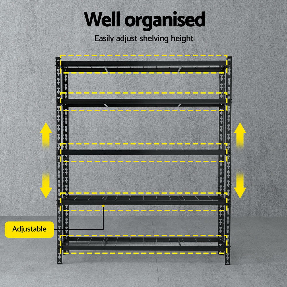 1.8MX1.2M Giantz Garage Shelving Warehouse Rack WR-E-12X18-GD