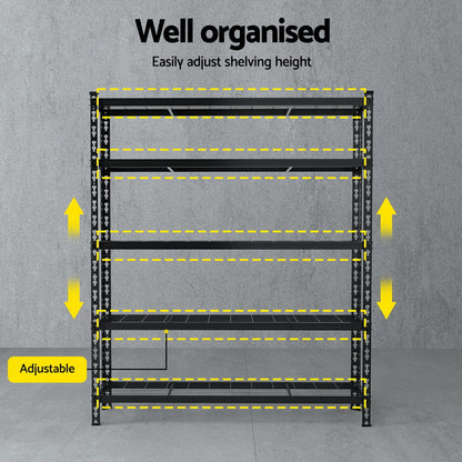 1.8MX1.2M Giantz Garage Shelving Warehouse Rack WR-E-12X18-GD