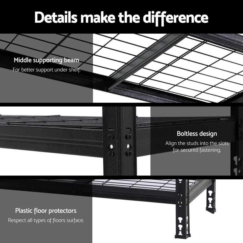 1.8MX1.2M Giantz Garage Shelving Warehouse Rack WR-E-12X18-GD