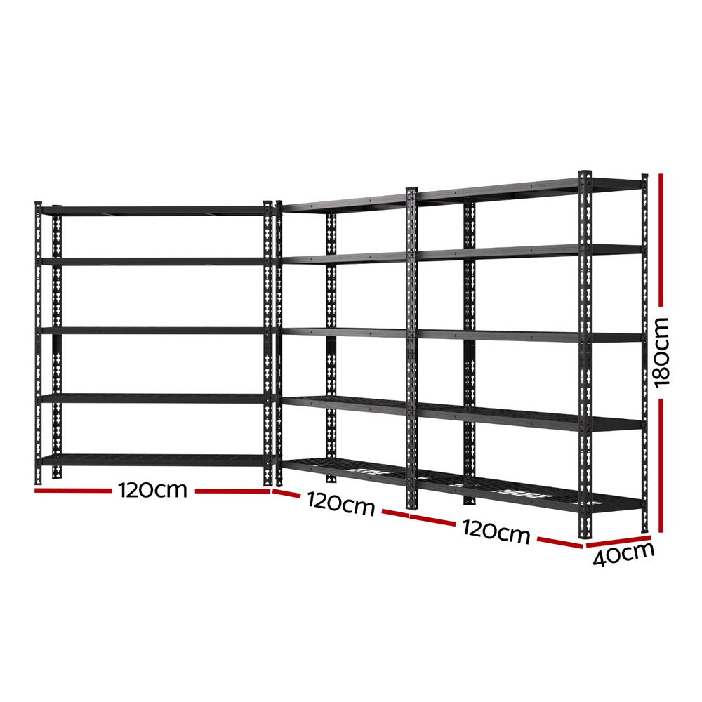 3 x 1.8M Giantz Garage Shelving Warehouse Rack WR-E-12X18-GDX3