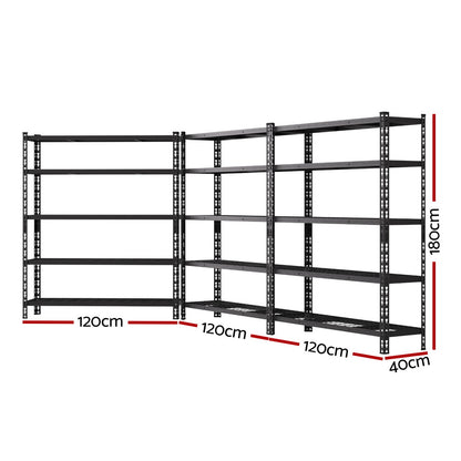 3 x 1.8M Giantz Garage Shelving Warehouse Rack WR-E-12X18-GDX3