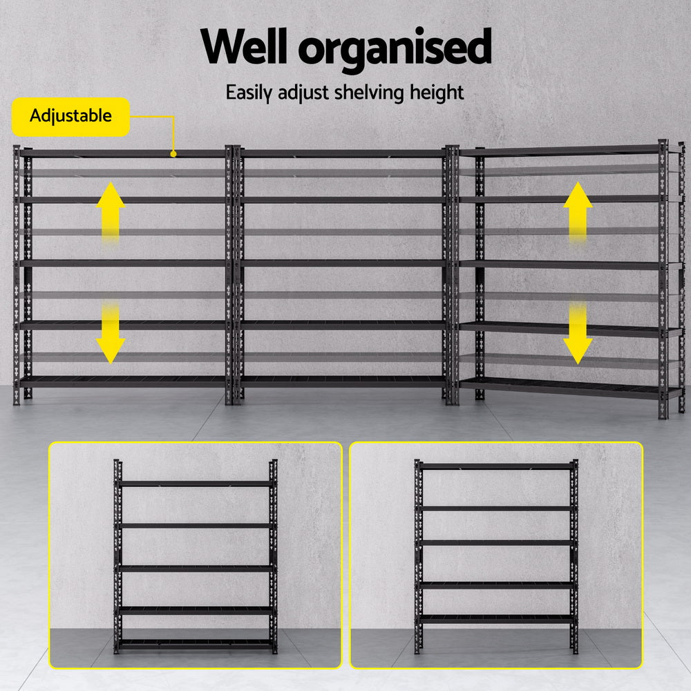 3 x 1.8M Giantz Garage Shelving Warehouse Rack WR-E-12X18-GDX3