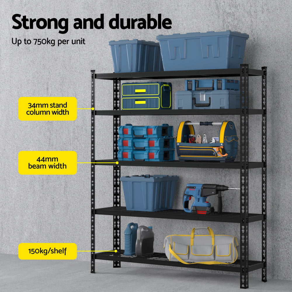 4 x 1.8M Giantz Garage Shelving Warehouse Rack WR-E-12X18-GDX4