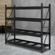 Giantz 2Mx2M Garage Shelving Warehouse Rack Pallet Racking Storage Shelve Black WR-E-2020-200BK-ABC