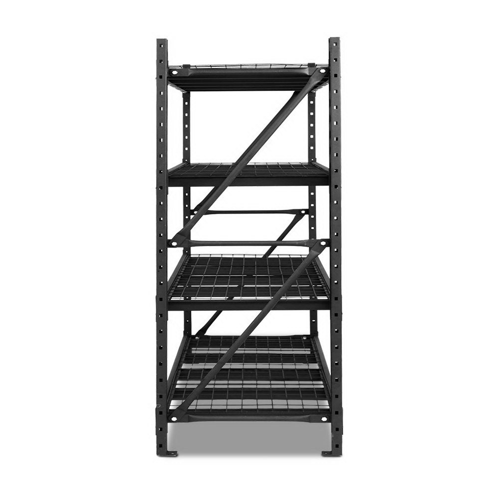 Giantz 2Mx2M Garage Shelving Warehouse Rack Pallet Racking Storage Shelve Black WR-E-2020-200BK-ABC