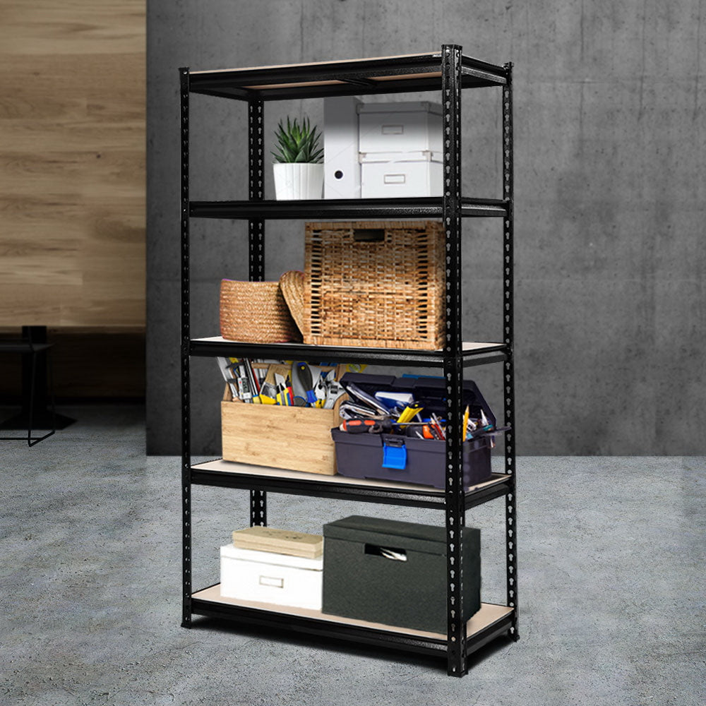 Giantz 1.5M Garage Shelving Warehouse Rack Pallet Racking Storage Shelve Black WR-E-7X15-BK