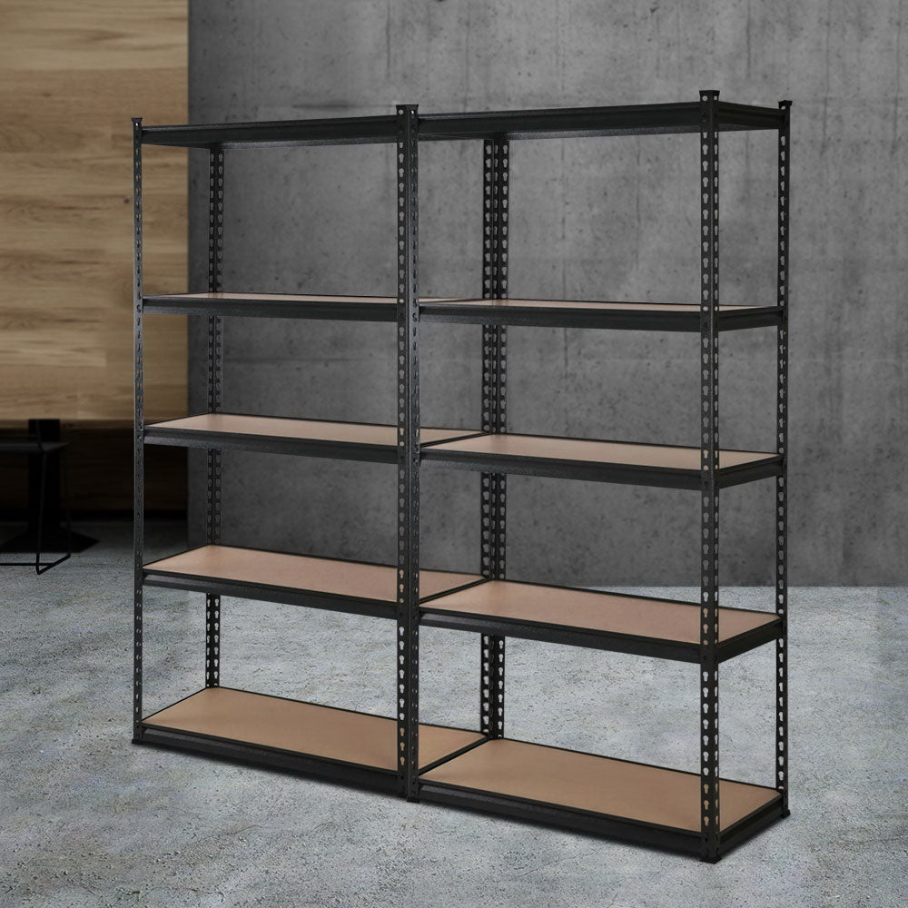 Giantz 2x1.5M Garage Shelving Warehouse Rack Pallet Racking Storage Shelve Black WR-E-7X15-BK-FC2