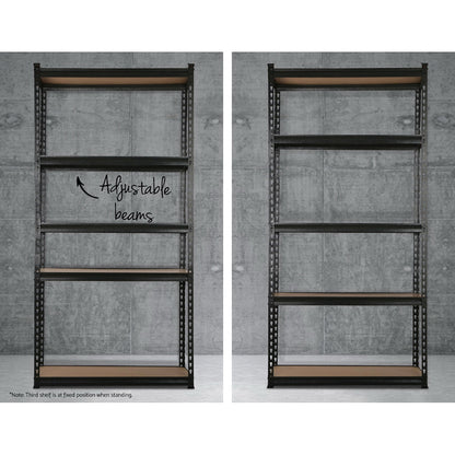3x1.5M Warehouse Shelving Racking Storage Garage Steel Metal Shelves Rack WR-E-7X15-BKX3