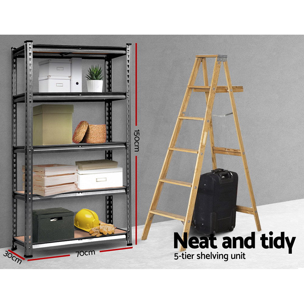 Giantz 2x1.5M Steel Warehouse Racking Rack Shelving Storage Garage Shelves Shelf WR-E-7X15-CC-FC2