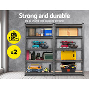 Giantz 2x1.5M Steel Warehouse Racking Rack Shelving Storage Garage Shelves Shelf WR-E-7X15-CC-FC2