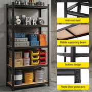 Giantz Garage Shelving 1.5X0.7m Warehouse Shelves Storage Rack Pallet Racking WR-E-7X15-GVN-BK