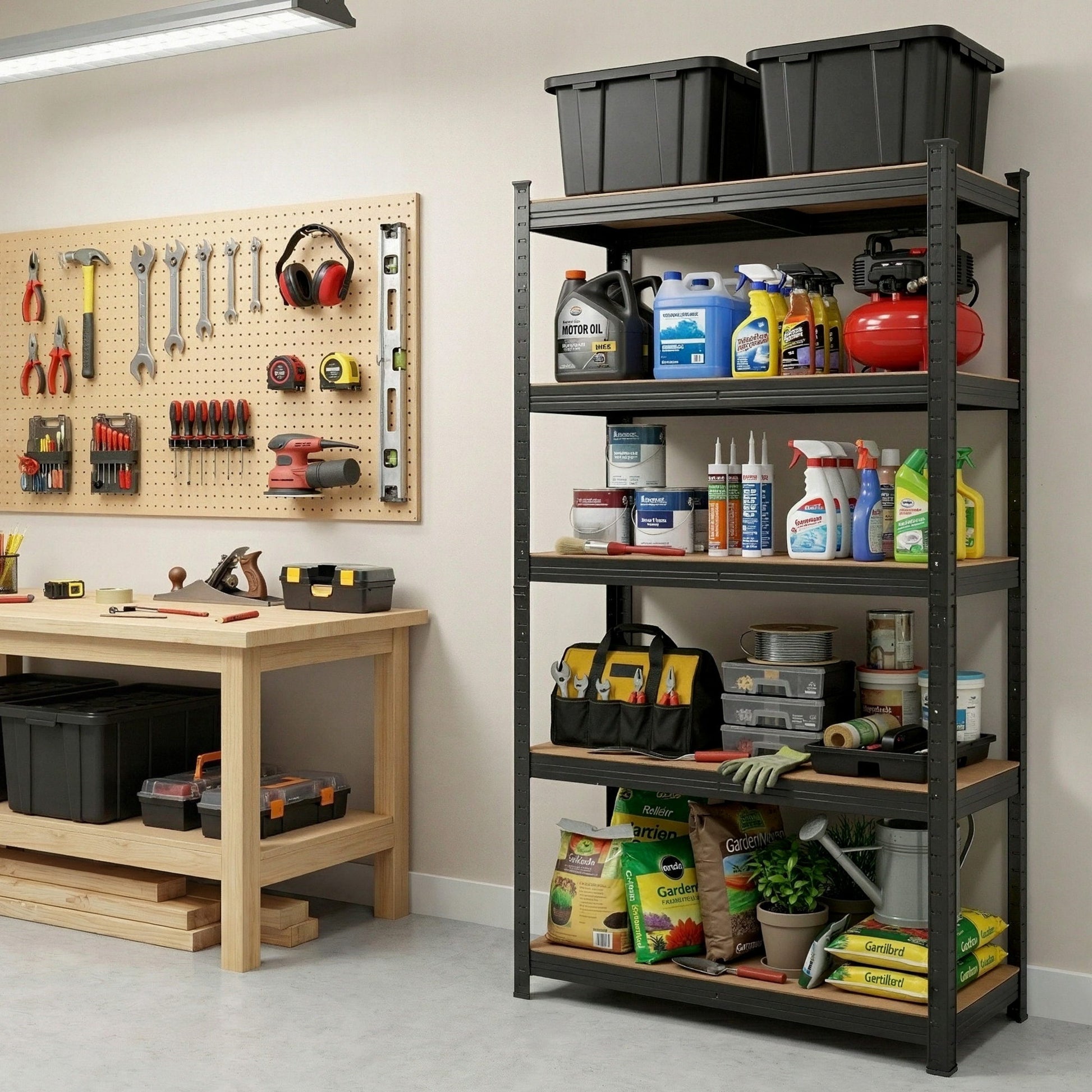 Giantz Garage Shelving 1.6X0.8m Warehouse Shelves Storage Rack Pallet Racking Black WR-E-8X16-BK