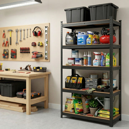 Giantz Garage Shelving 1.6X0.8m Warehouse Shelves Storage Rack Pallet Racking Black WR-E-8X16-BK