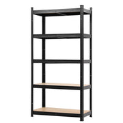 Giantz Garage Shelving 1.6X0.8m Warehouse Shelves Storage Rack Pallet Racking Black