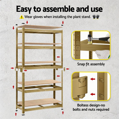 Giantz Garage Shelving 1.6X0.8m Warehouse Shelves Storage Rack Pallet Racking Yellow WR-E-8X16-YL