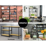 Giantz 2x1.8M Garage Shelving Warehouse Rack Pallet Racking Storage Shelve Black WR-E-9X18-BKX2