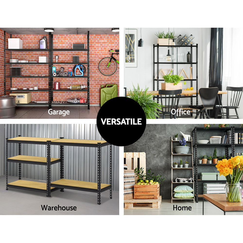 Giantz 2x1.8M Garage Shelving Warehouse Rack Pallet Racking Storage Shelve Black WR-E-9X18-BKX2