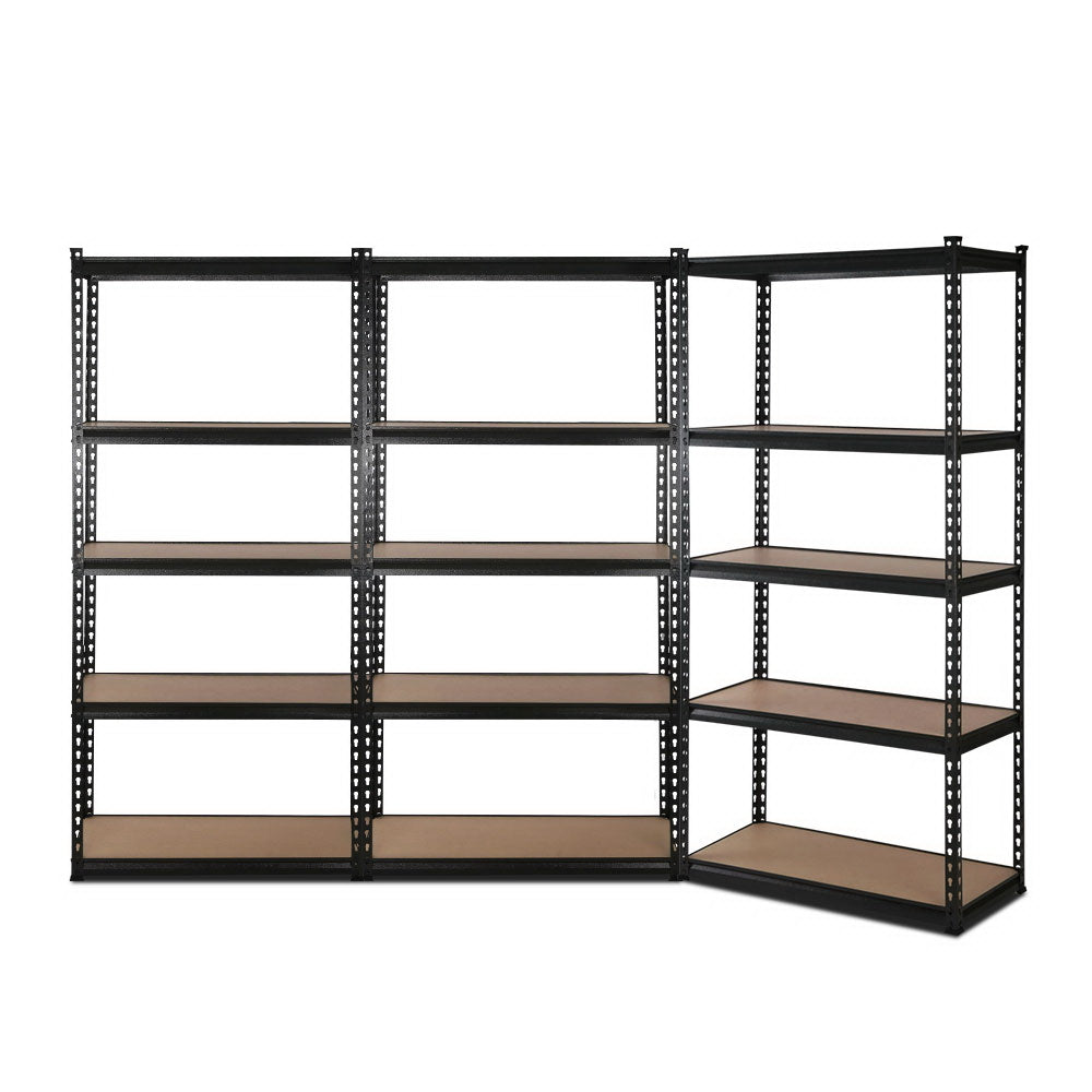 Giantz 3x1.8M Garage Shelving Warehouse Rack Pallet Racking Storage Shelve Black WR-E-9X18-BKX3