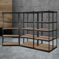 Giantz 5x1.8M Garage Shelving Warehouse Rack Pallet Racking Storage Shelve Black WR-E-9X18-BKX5