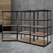 Giantz 5x1.8M Garage Shelving Warehouse Rack Pallet Racking Storage Shelve Black WR-E-9X18-BKX5