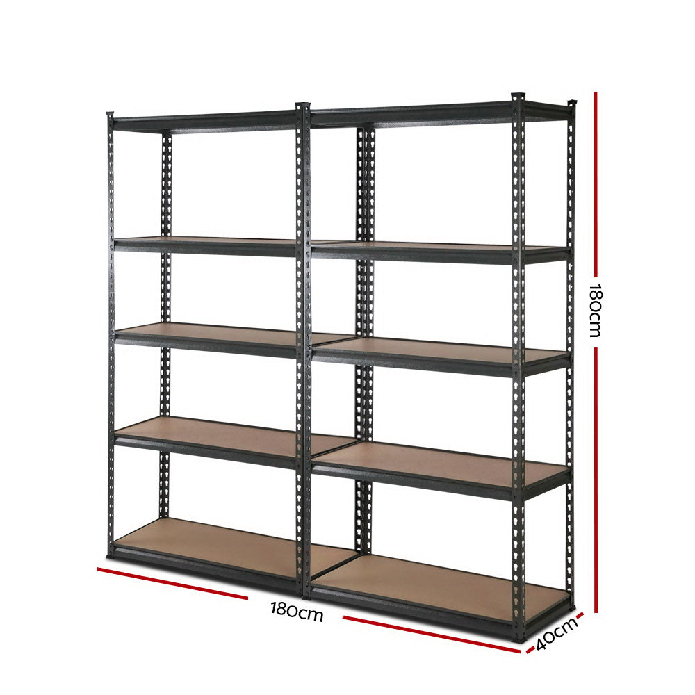 Giantz 2x1.8M Garage Shelving Warehouse Rack Pallet Racking Storage Charcoal WR-E-9X18-CCX2
