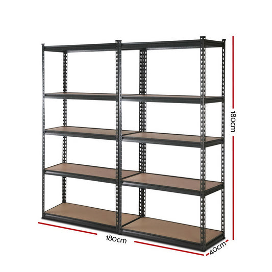 Giantz 2x1.8M Garage Shelving Warehouse Rack Pallet Racking Storage Charcoal WR-E-9X18-CCX2
