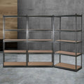 3x1.8M 5-Shelves Steel Warehouse Shelving Racking Garage Storage Rack Grey WR-E-9X18-CCX3