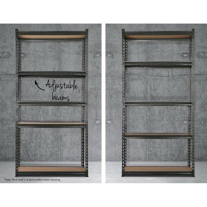 3x1.8M 5-Shelves Steel Warehouse Shelving Racking Garage Storage Rack Grey WR-E-9X18-CCX3