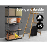 Giantz 5x1.8M Garage Shelving Warehouse Rack Pallet Racking Storage Charcoal WR-E-9X18-CCX5