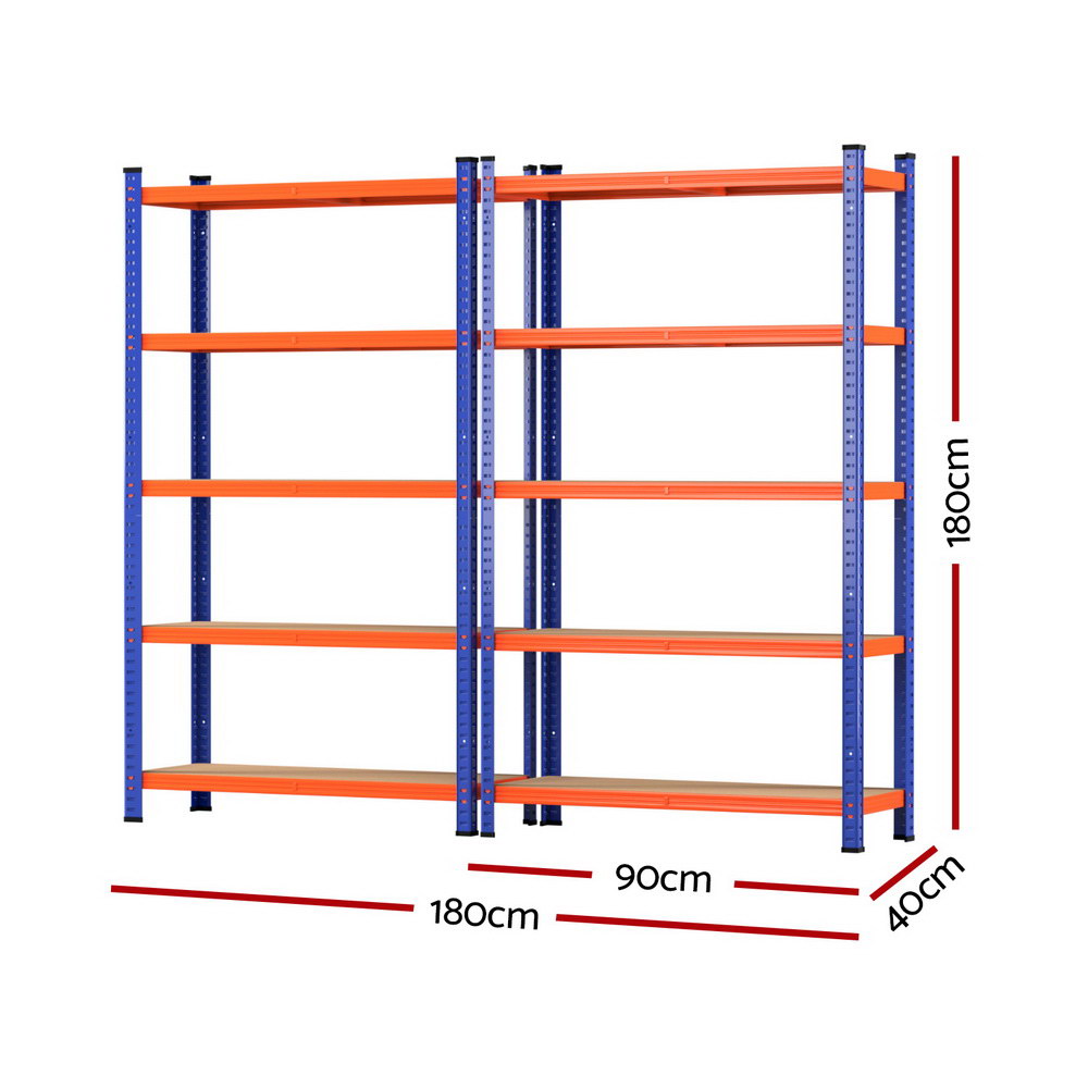 2 x 1.8M Giantz Garage Shelving Warehouse Rack WR-E-9X18-GVN-BOX2