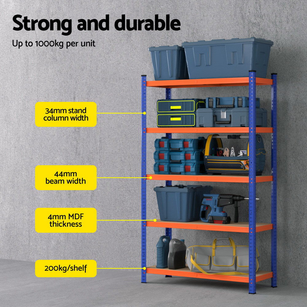 2 x 1.8M Giantz Garage Shelving Warehouse Rack WR-E-9X18-GVN-BOX2