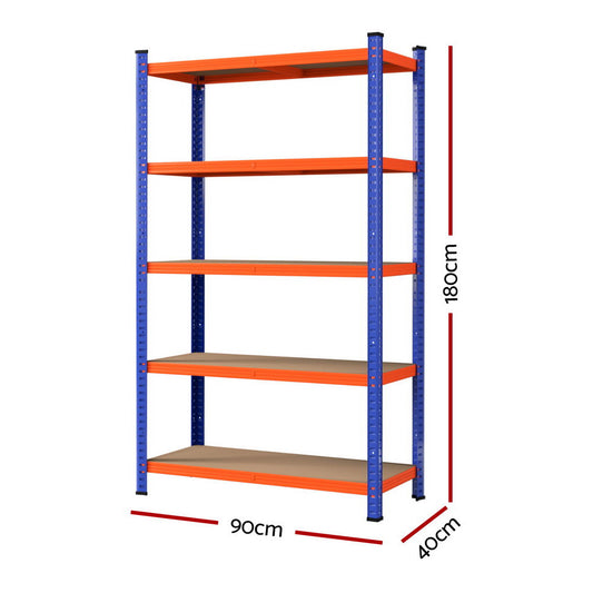 5 x 1.8M Giantz Garage Shelving Warehouse Rack WR-E-9X18-GVN-BOX5